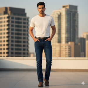 Navy straight fit Jeans