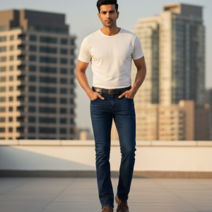 Navy straight fit Jeans