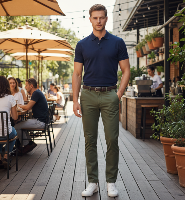 Olive Stretch Chinos
