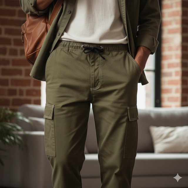 Olive Green Cargo Pants - Image 2