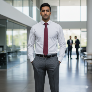 Charcoal Pinstripe Trousers