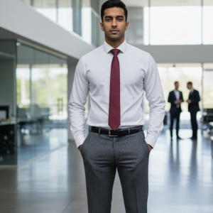 Charcoal Pinstripe Trousers