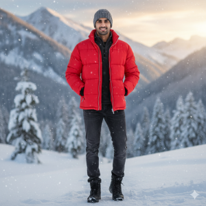 Red Puffer Winter Jacket