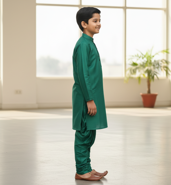 Sea Green Silk Blend Kurta - Image 2