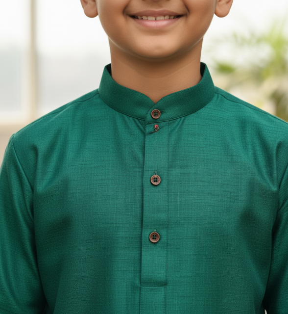 Sea Green Silk Blend Kurta - Image 3