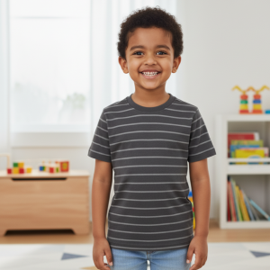 Charcoal Gray Striped T-Shirt