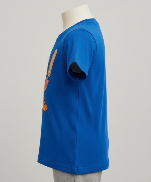 Royal Blue Graphic Cotton T-Shirt - Image 2