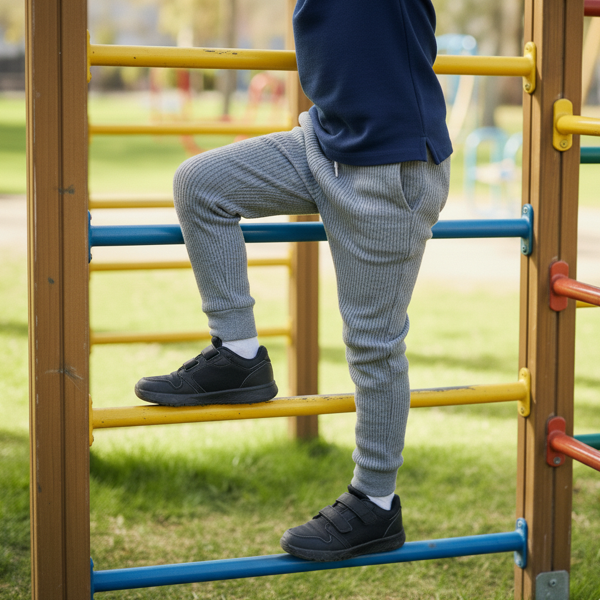 Gray Ribbed Joggers - Image 2