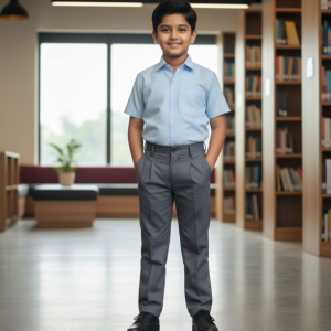 Charcoal Gray Pleated Trousers