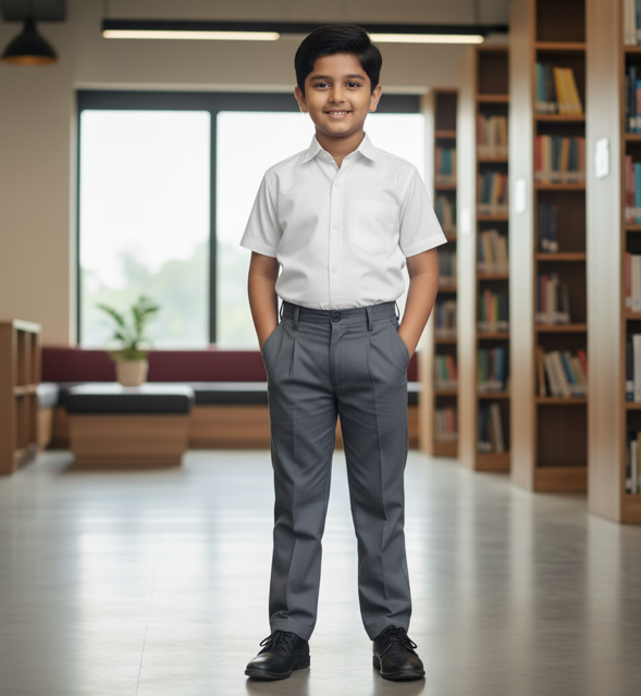 Gray Formal School Trousers